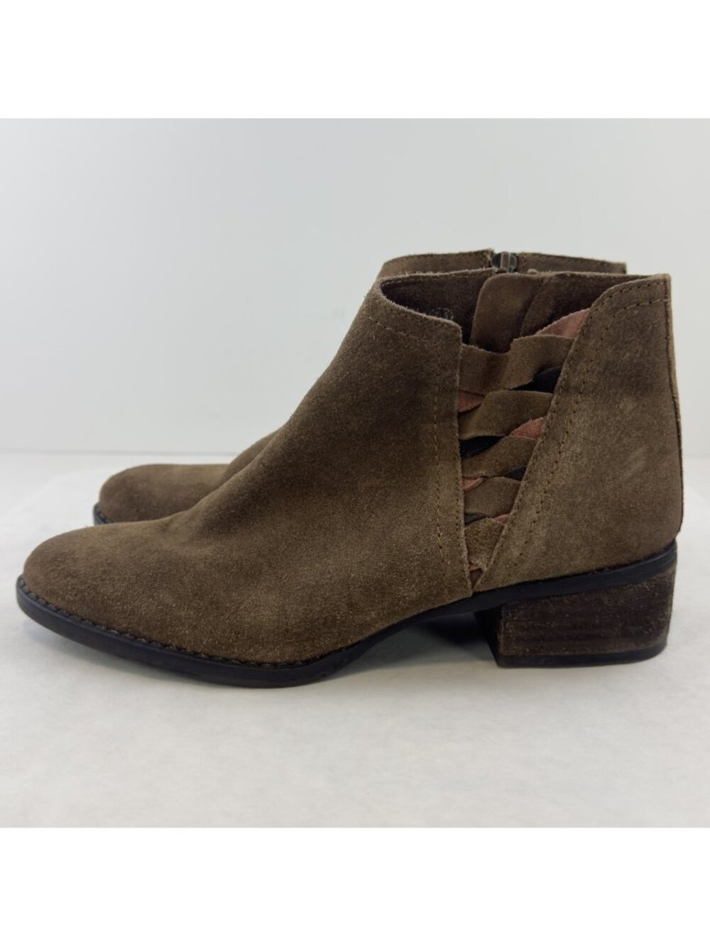 Naughty Monkey The Bridge Ankle Boots Womens 7.5 Suede Leather Block Heels Brown